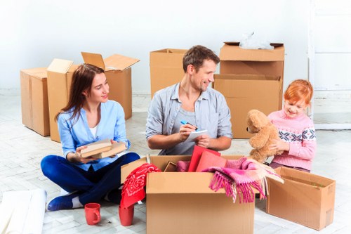 Careful packing of fragile items during a house move