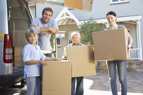 Removal van parked for efficient flat removals in Kentishtown