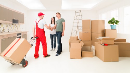 Temporary storage and moving assistance for household items