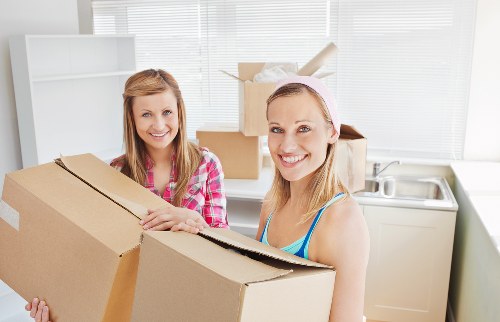 Newly moved-in flat with boxes being unpacked in Kentishtown