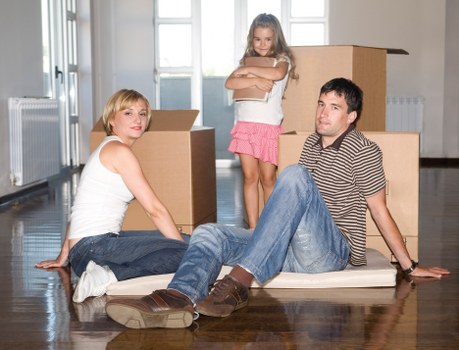 Packed and protected household furniture ready for transport